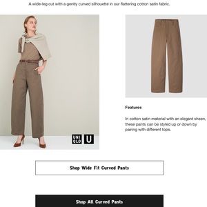 Uniqlo U wide curved pants